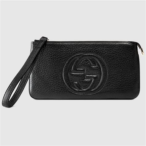 gucci soho wristlet black|gucci mini tote bag.